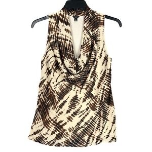 Ann Taylor Top Size M Cowl Neck Sleeveless Blouse Business Casual Modern Classic